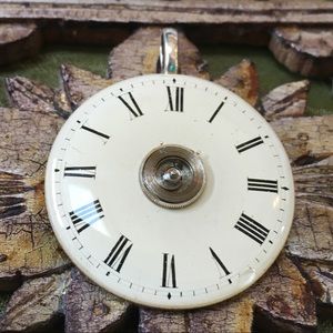 Handmade pocket watch face necklace pendant